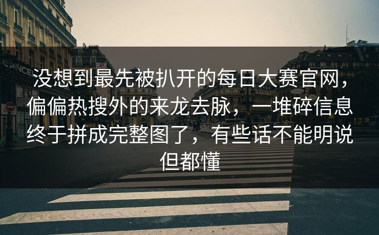 没想到最先被扒开的每日大赛官网，偏偏热搜外的来龙去脉，一堆碎信息终于拼成完整图了，有些话不能明说但都懂  第1张