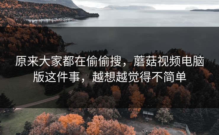 原来大家都在偷偷搜,蘑菇视频电脑版这件事,越想越觉得不简单 第1张 原来大家都在偷偷搜,蘑菇视频电脑版这件事,越想越觉得不简单 第1张