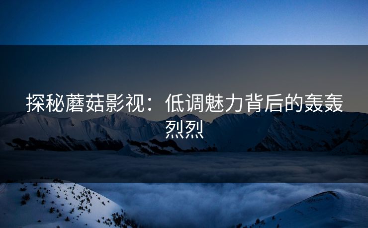 探秘蘑菇影视：低调魅力背后的轰轰烈烈  第1张