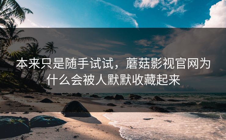 本来只是随手试试，蘑菇影视官网为什么会被人默默收藏起来  第1张